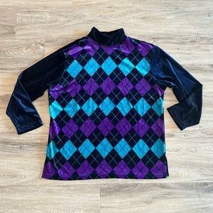 Vintage Y2K 90s retro argyle sweater